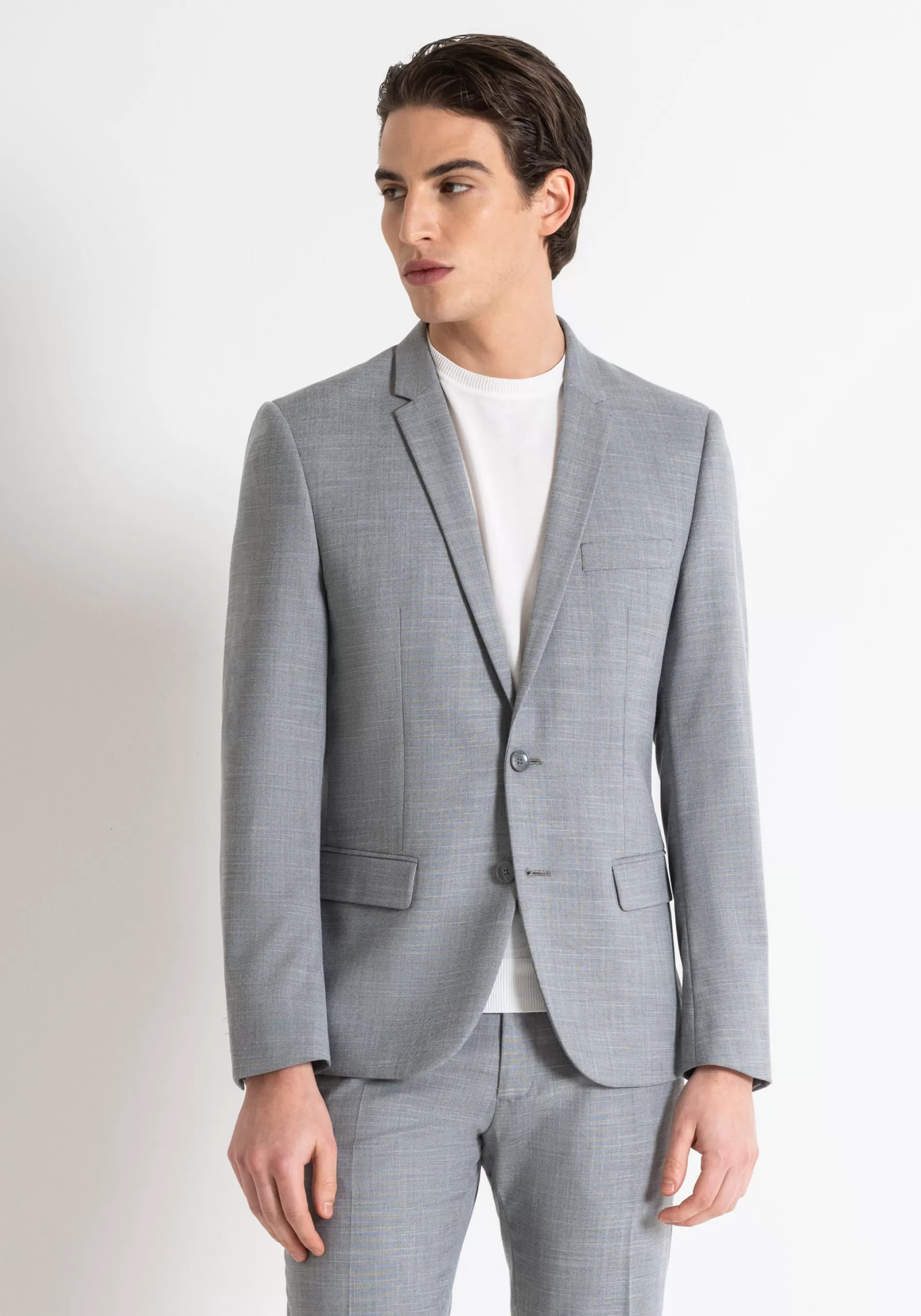Outlet SLIM FIT BONNIE JACKET IN STRETCH VISCOSE BLEND WITH FLAME EFFECT Jackets and Gilet