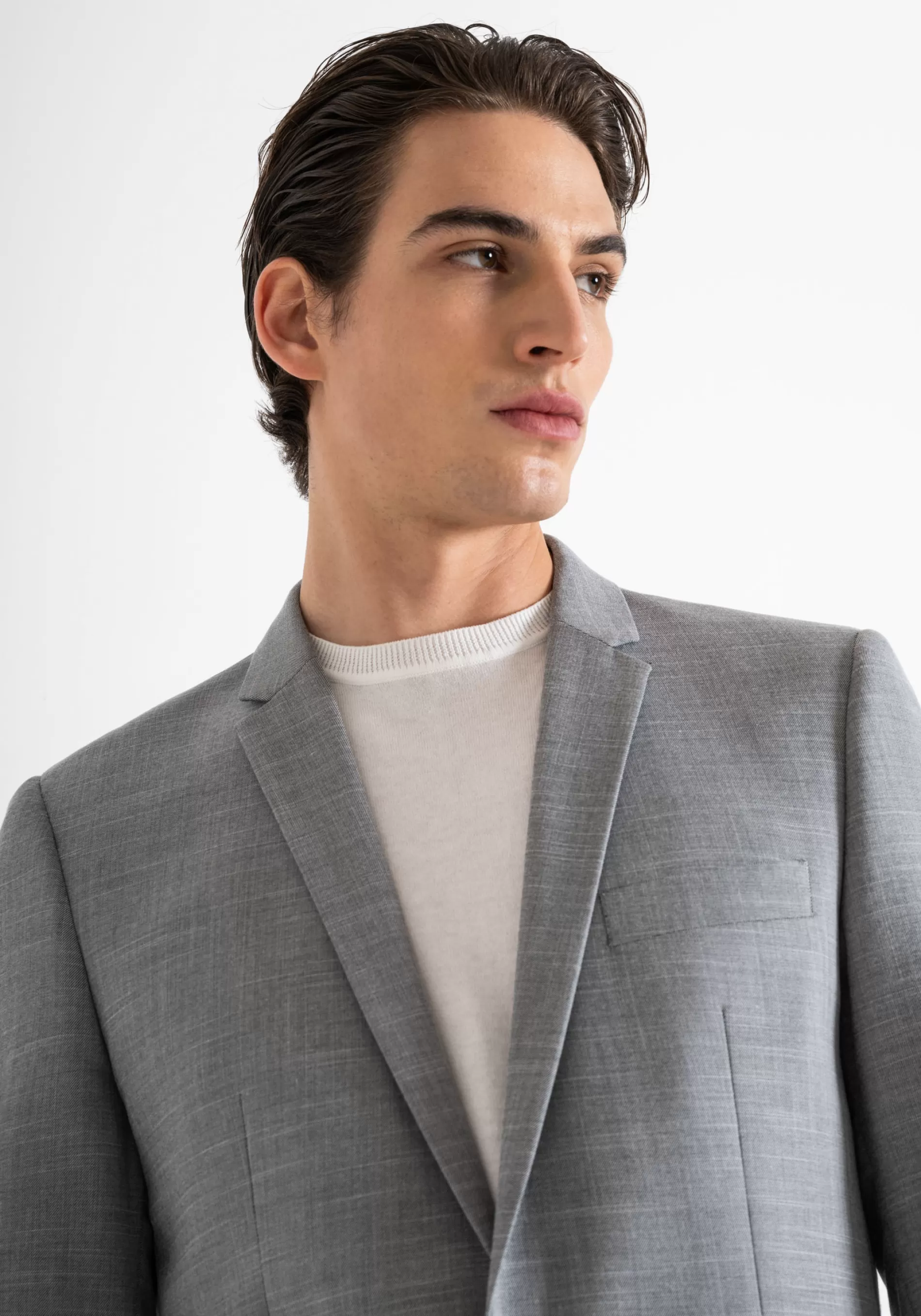 Outlet SLIM FIT BONNIE JACKET IN STRETCH VISCOSE BLEND WITH FLAME EFFECT Jackets and Gilet