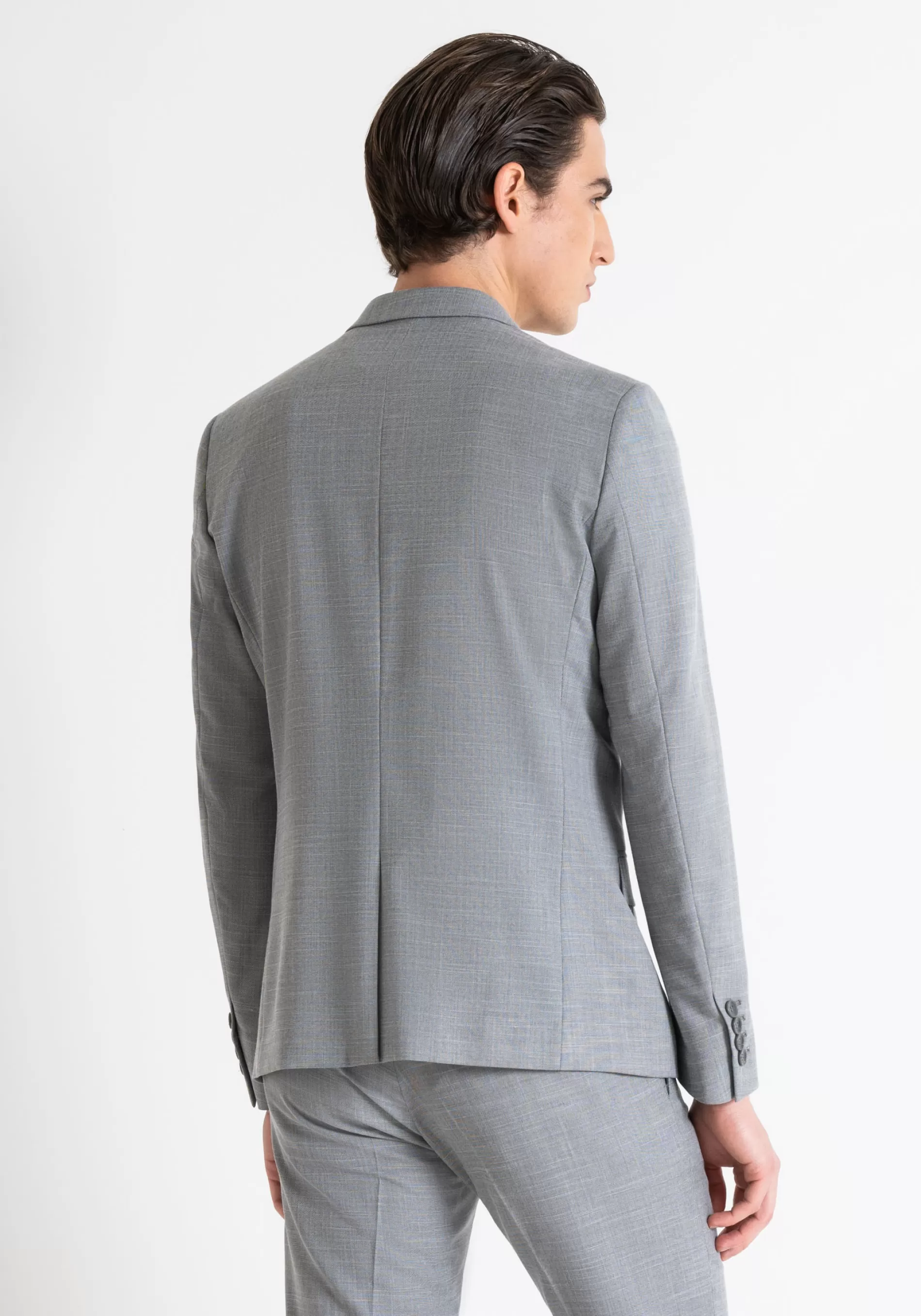 Outlet SLIM FIT BONNIE JACKET IN STRETCH VISCOSE BLEND WITH FLAME EFFECT Jackets and Gilet