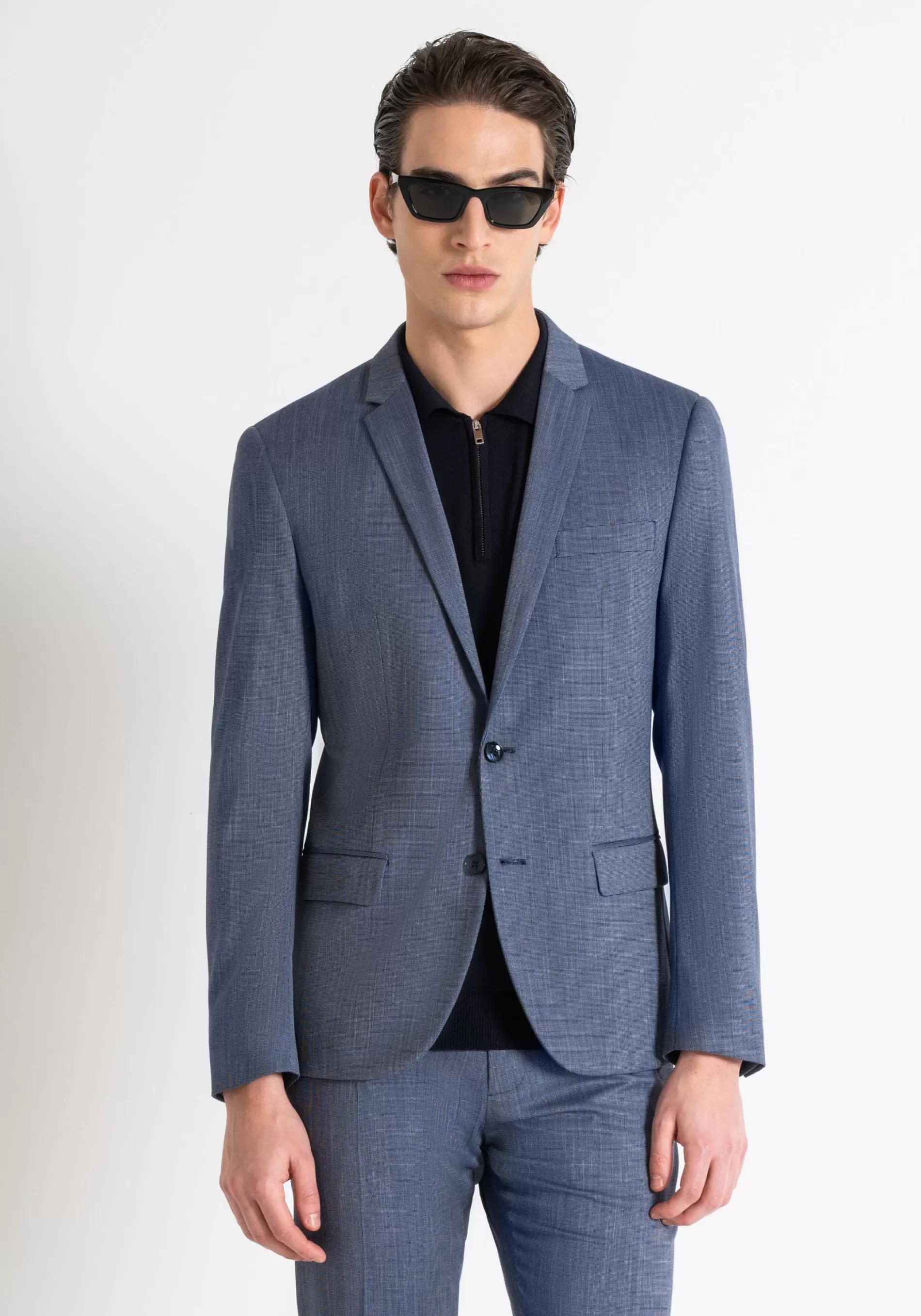 Online SLIM FIT BONNIE JACKET IN STRETCH VISCOSE BLEND WITH MICRO PATTERN Jackets and Gilet