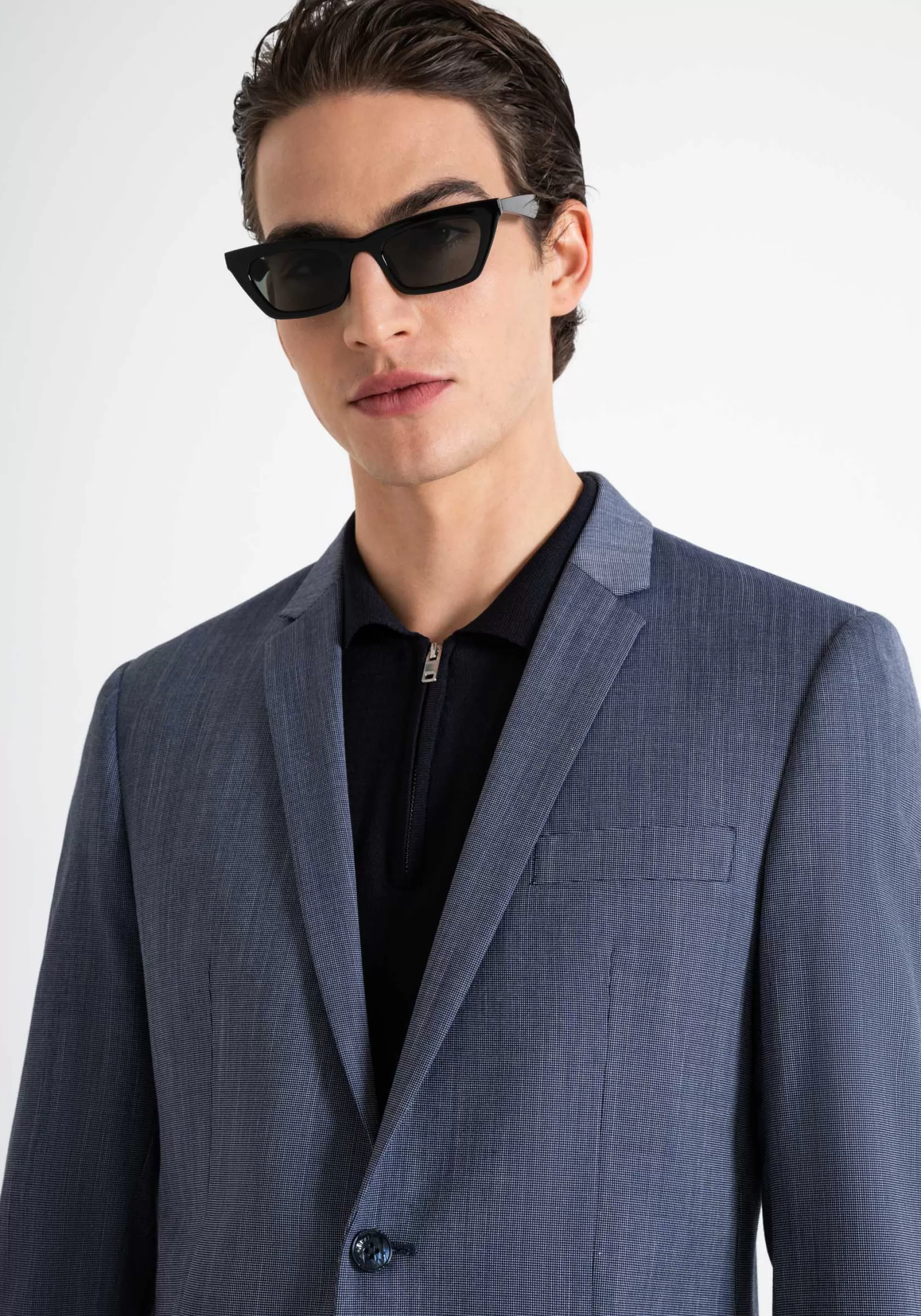 Online SLIM FIT BONNIE JACKET IN STRETCH VISCOSE BLEND WITH MICRO PATTERN Jackets and Gilet