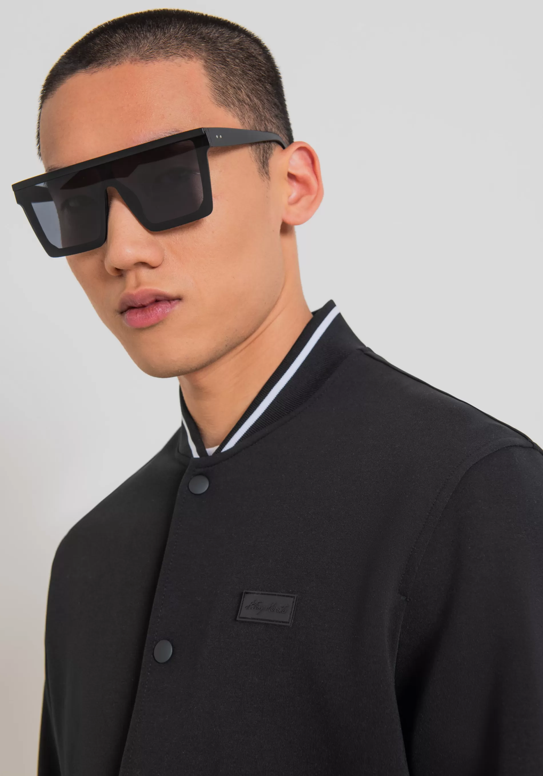 Cheap SLIM FIT COTTON BLEND SHIRT WITH SNAP BUTTONS AND RUBBER LOGO PATCH Shirts