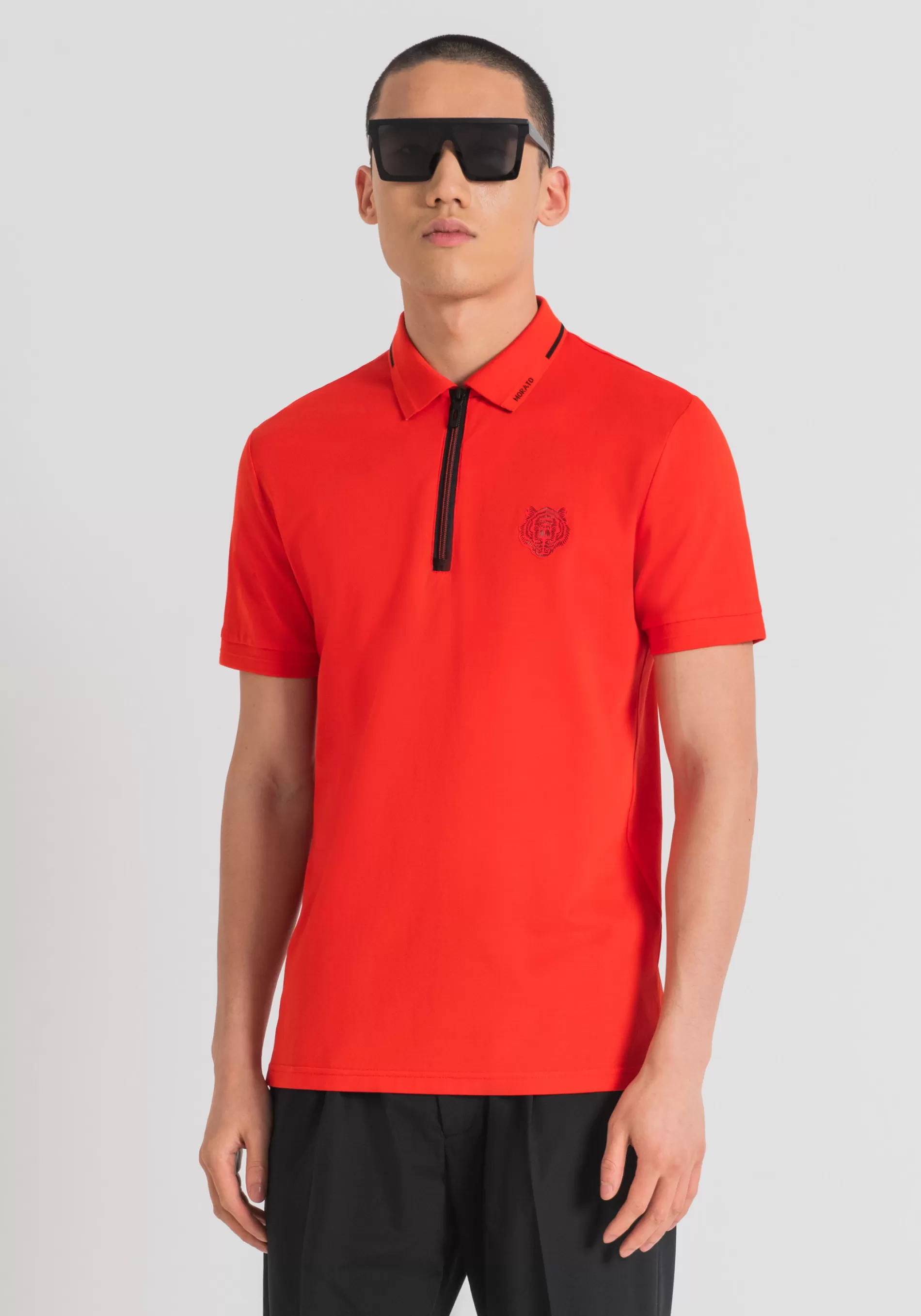 Discount SLIM FIT POLO SHIRT IN MERCERISED COTTON PIQUE WITH RUBBERISED TIGER PRINT T-shirts and Polo