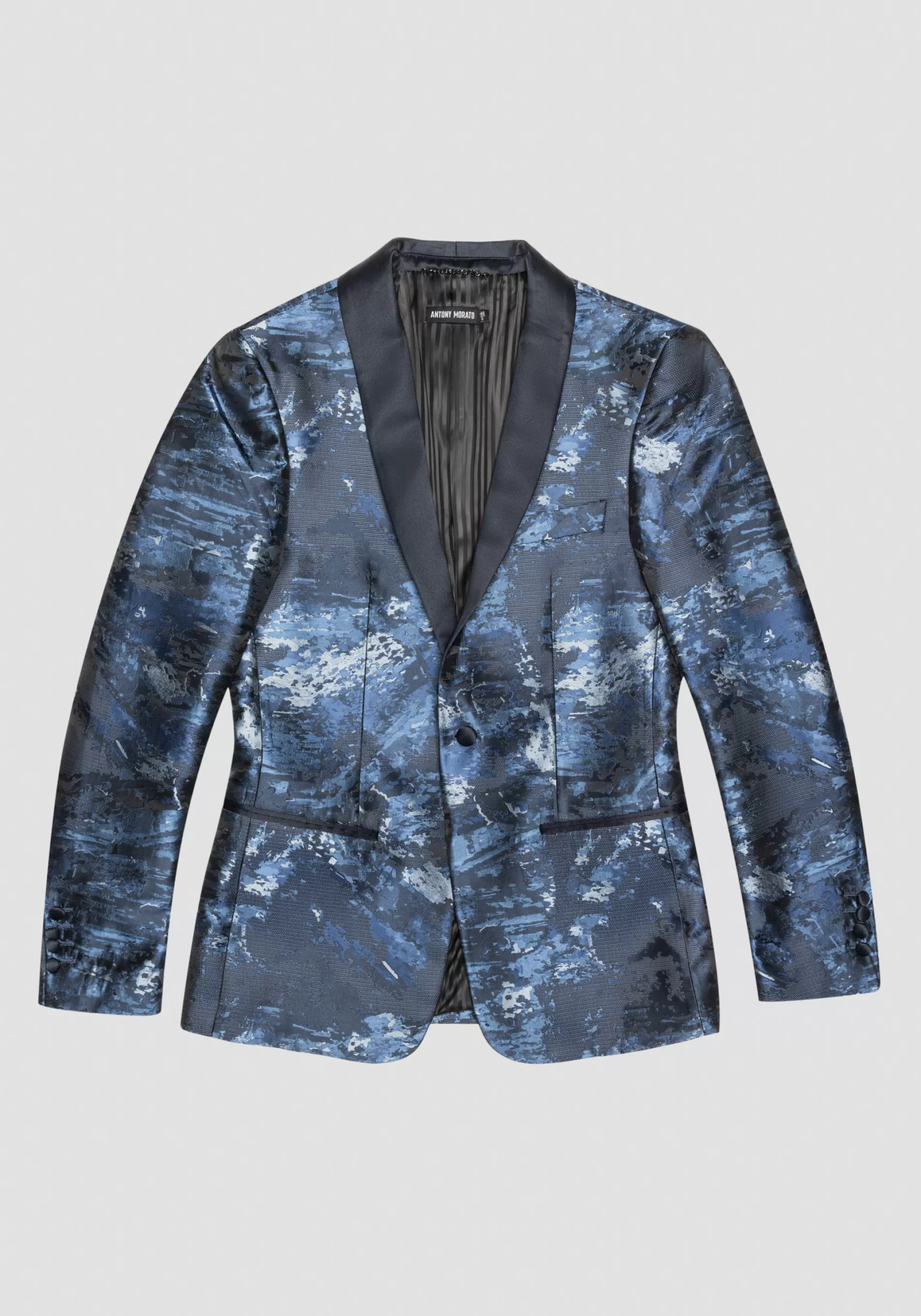 Store SLIM FIT ROXANNE JACKET IN JACQUARD FABRIC WITH CONTRAST IN SATIN Jackets and Gilet