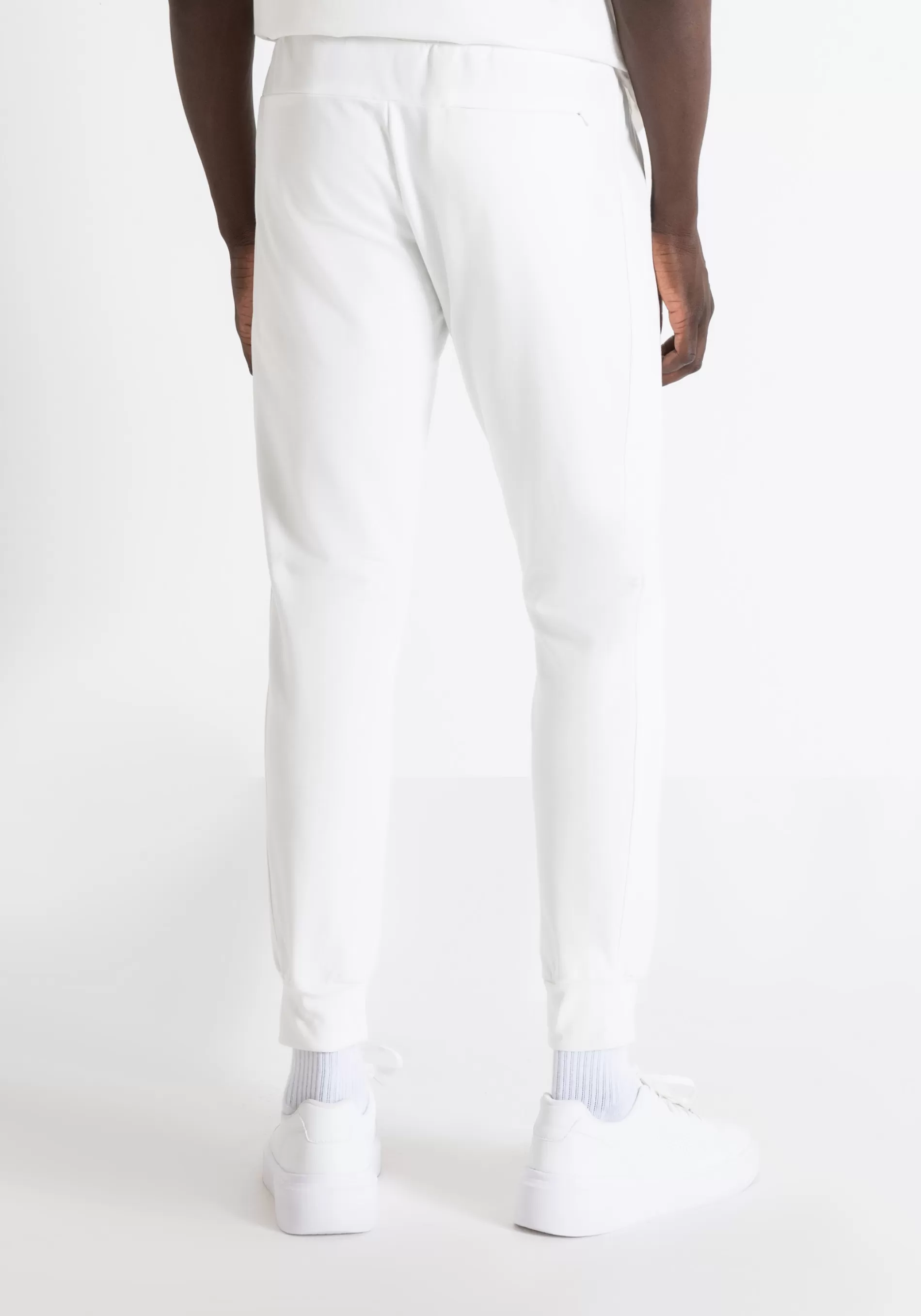 Online SLIM FIT SWEATPANTS IN SUSTAINABLE COTTON-POLYESTER BLEND WITH EMBROIDERED LOGO Trousers