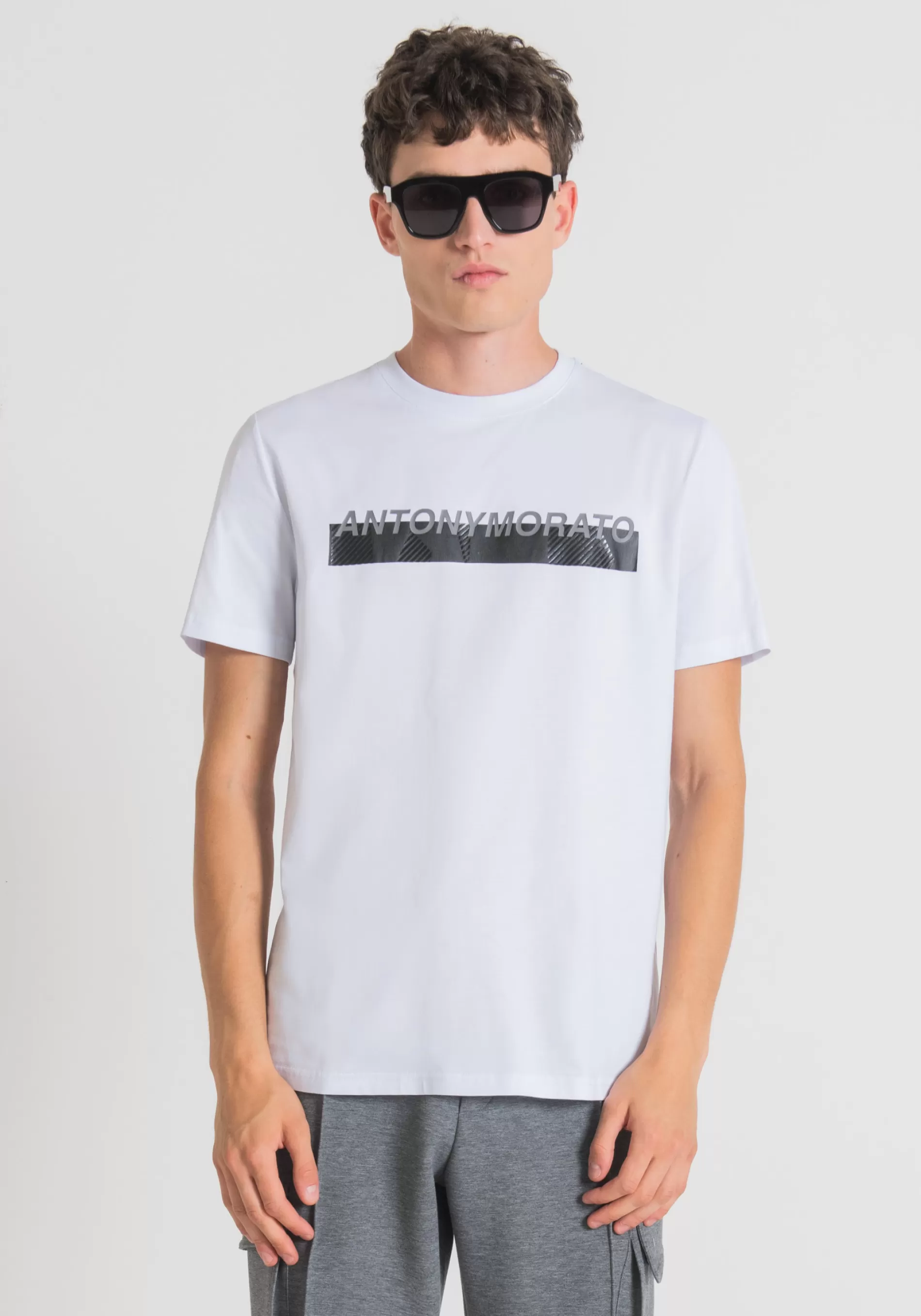 Outlet SLIM FIT T-SHIRT IN 100% COTTON WITH RUBBERISED LOGO PRINT T-shirts and Polo