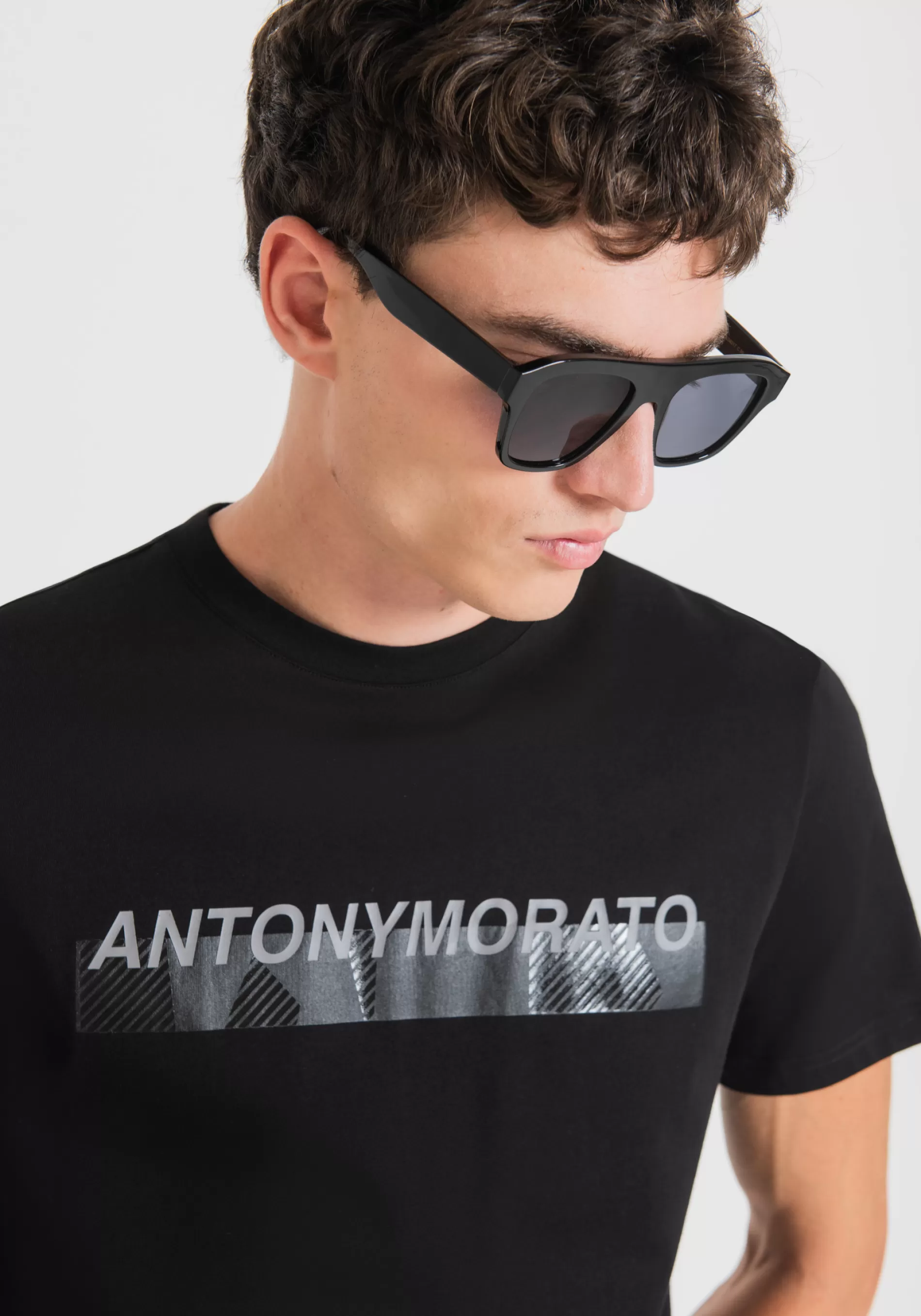 Discount SLIM FIT T-SHIRT IN 100% COTTON WITH RUBBERISED LOGO PRINT T-shirts and Polo