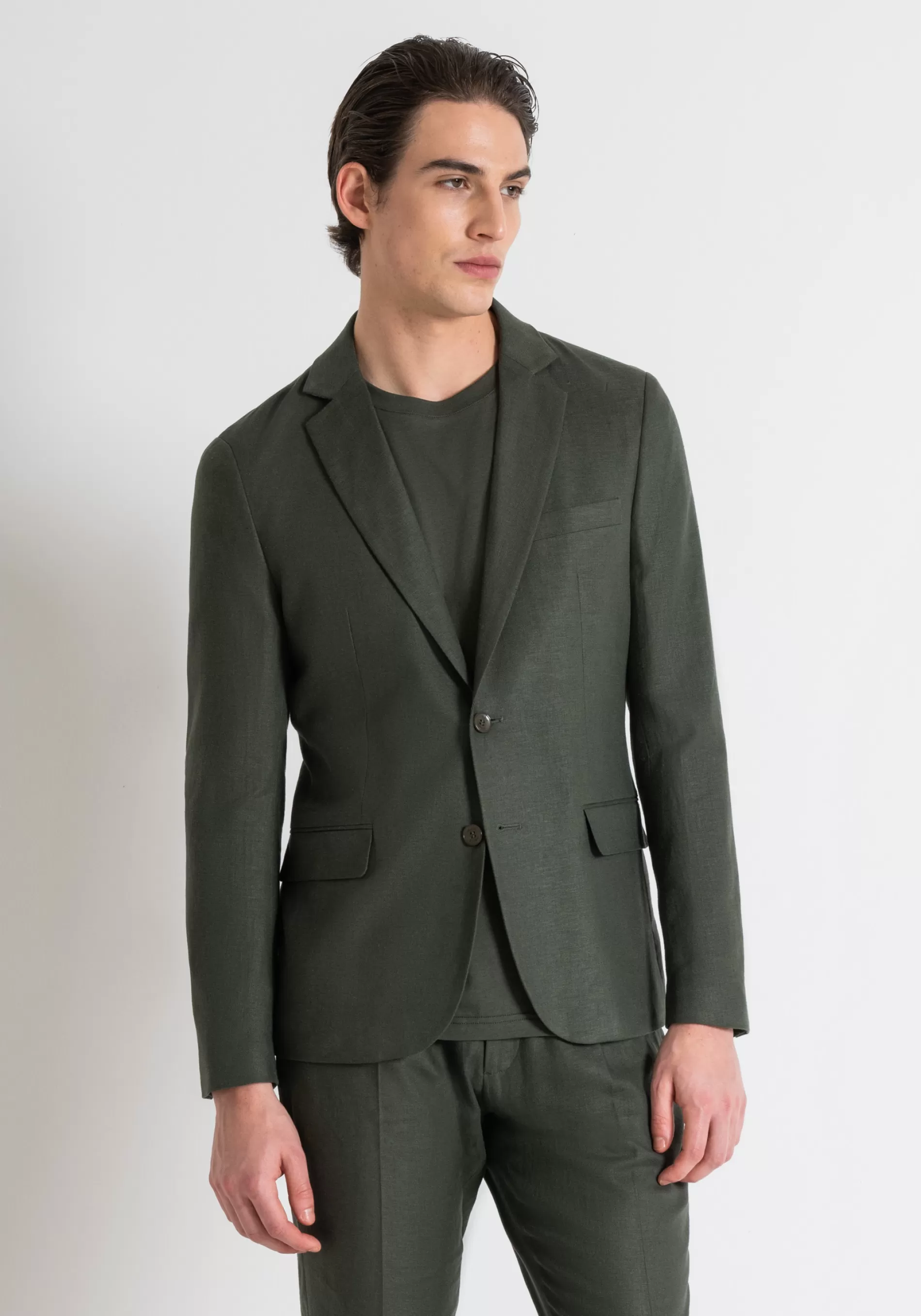 Cheap SLIM FIT ZELDA JACKET IN LINEN VISCOSE BLEND FABRIC Jackets and Gilet
