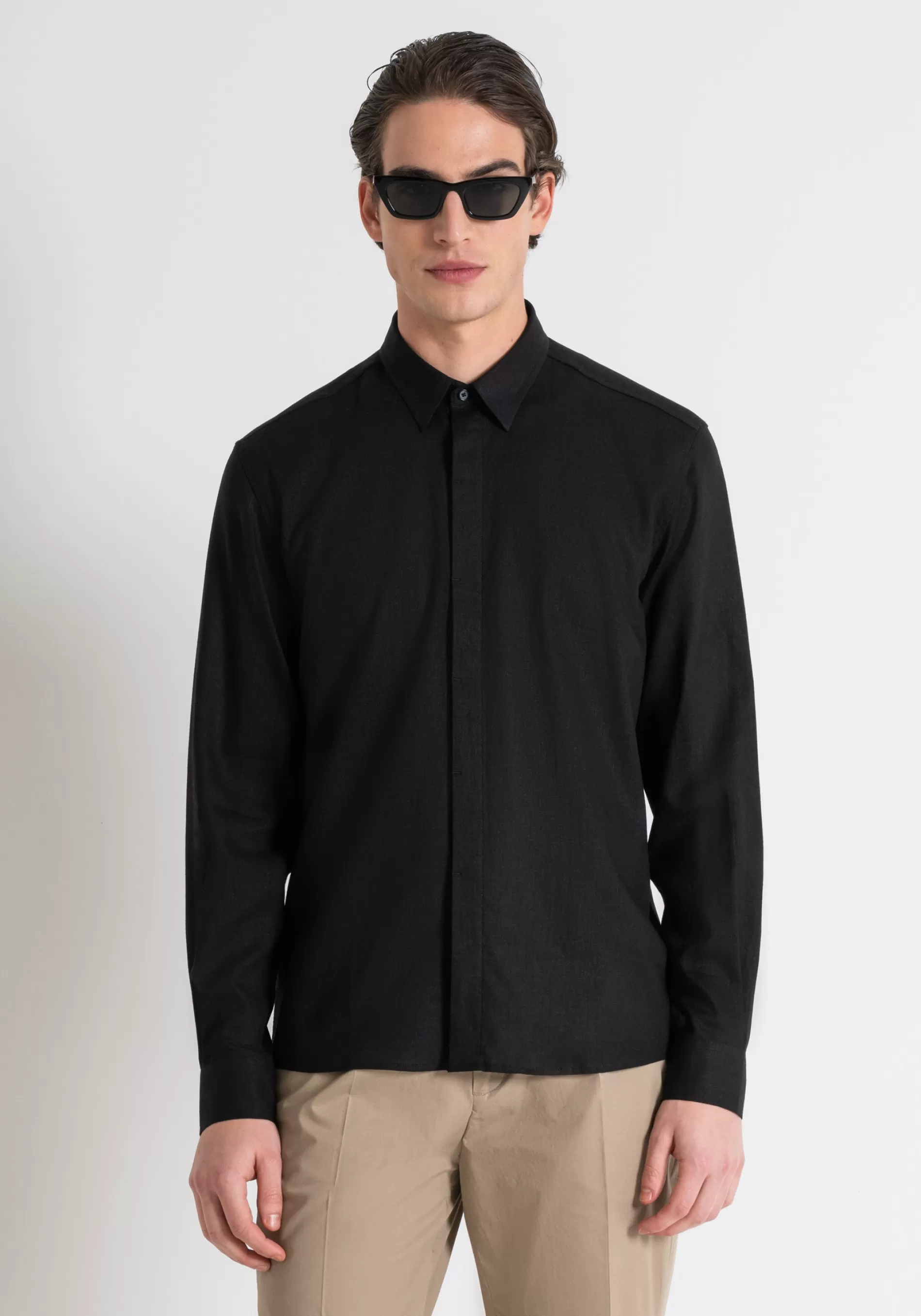 Fashion SMYRNA REGULAR FIT SHIRT IN LINEN VISCOSE WITH SOFT HAND Shirts