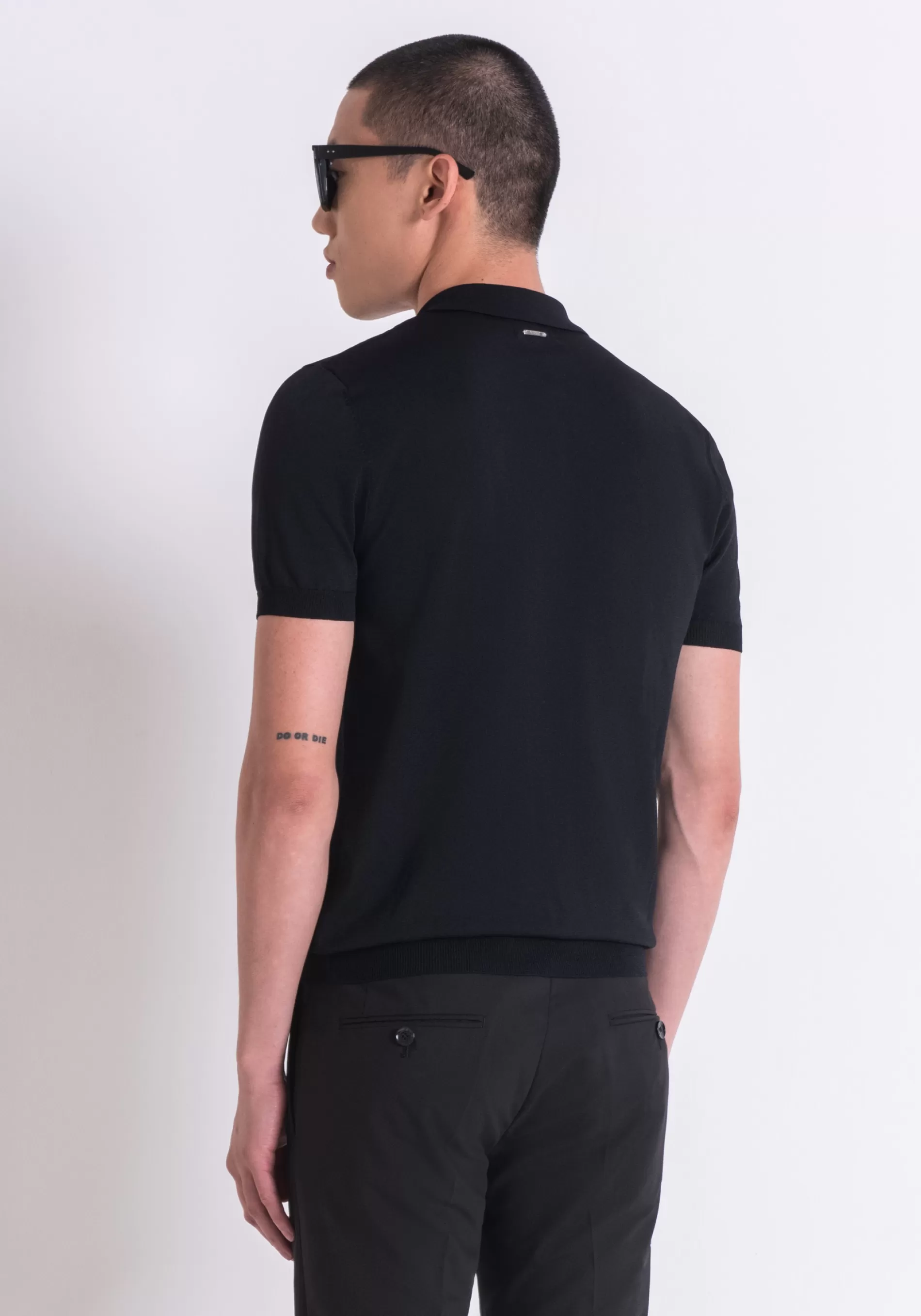 Clearance SUPER SLIM FIT POLO SHIRT IN SOFT VISCOSE BLEND YARN WITH ZIP T-shirts and Polo | Knitwear