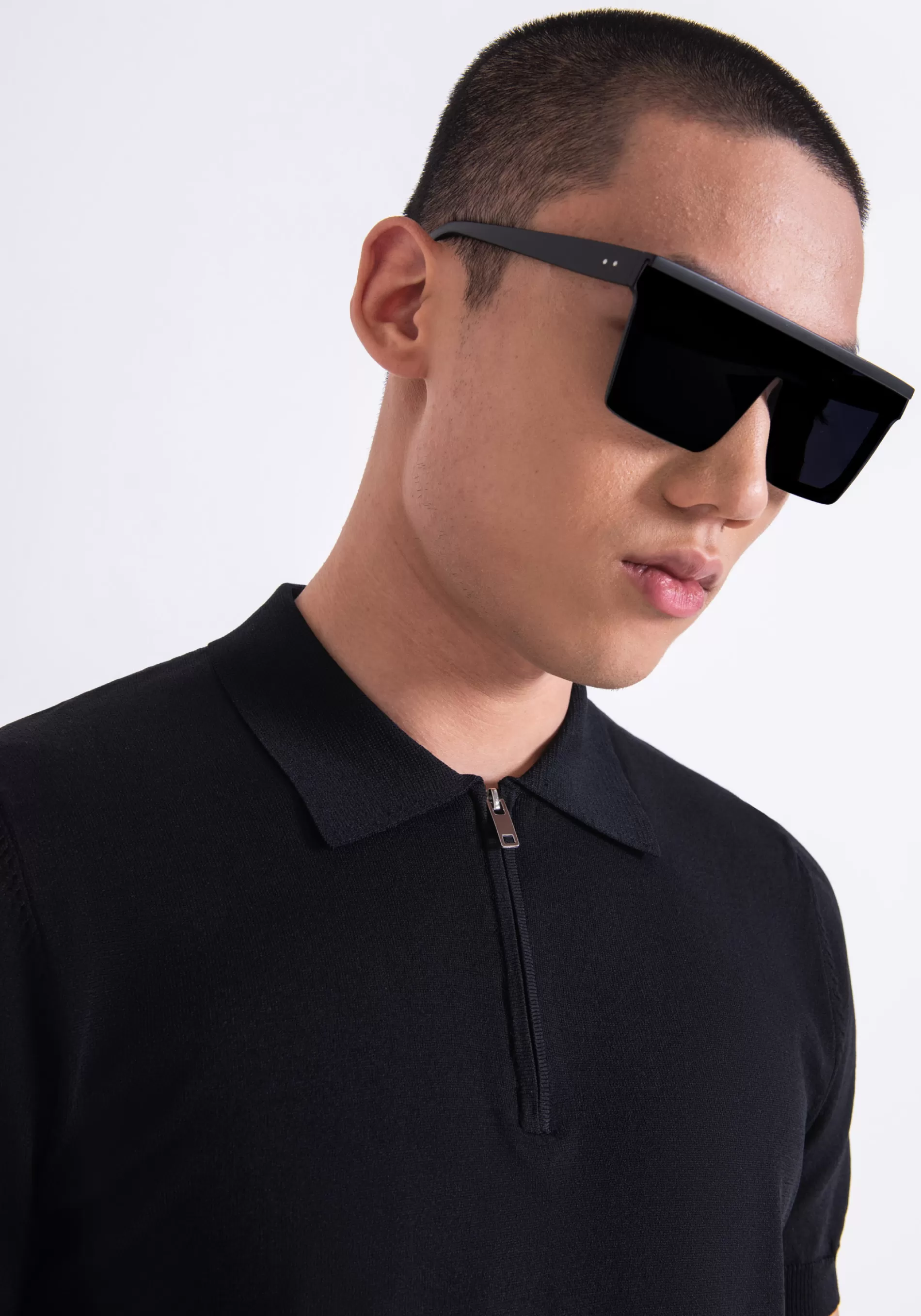 Clearance SUPER SLIM FIT POLO SHIRT IN SOFT VISCOSE BLEND YARN WITH ZIP T-shirts and Polo | Knitwear