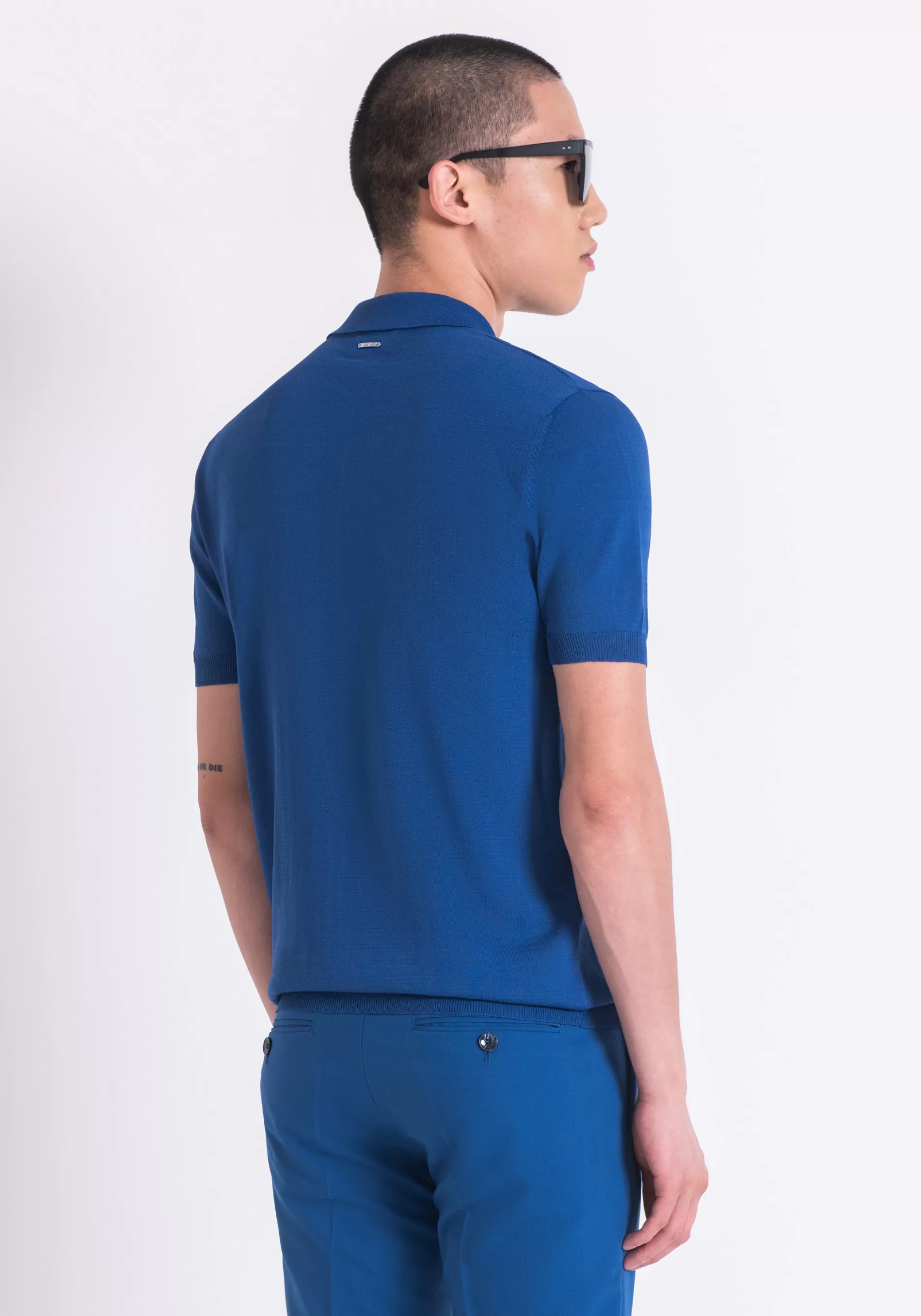 Fashion SUPER SLIM FIT POLO SHIRT IN SOFT VISCOSE BLEND YARN WITH ZIP T-shirts and Polo | Knitwear
