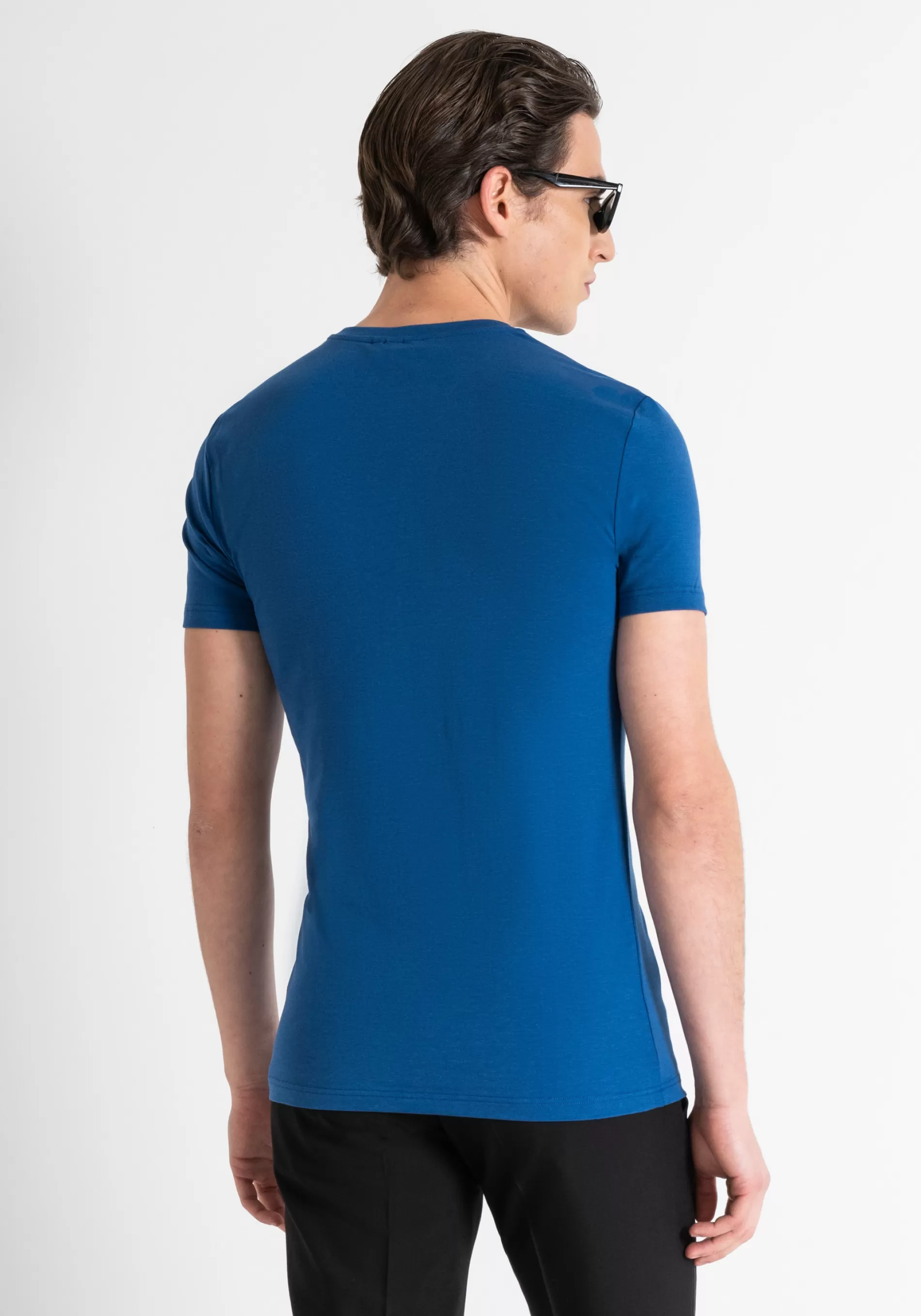 Flash Sale SUPER SLIM FIT T-SHIRT IN STRETCH COTTON MODAL FABRIC WITH RUBBER INJECTED LOGO PRINT T-shirts and Polo