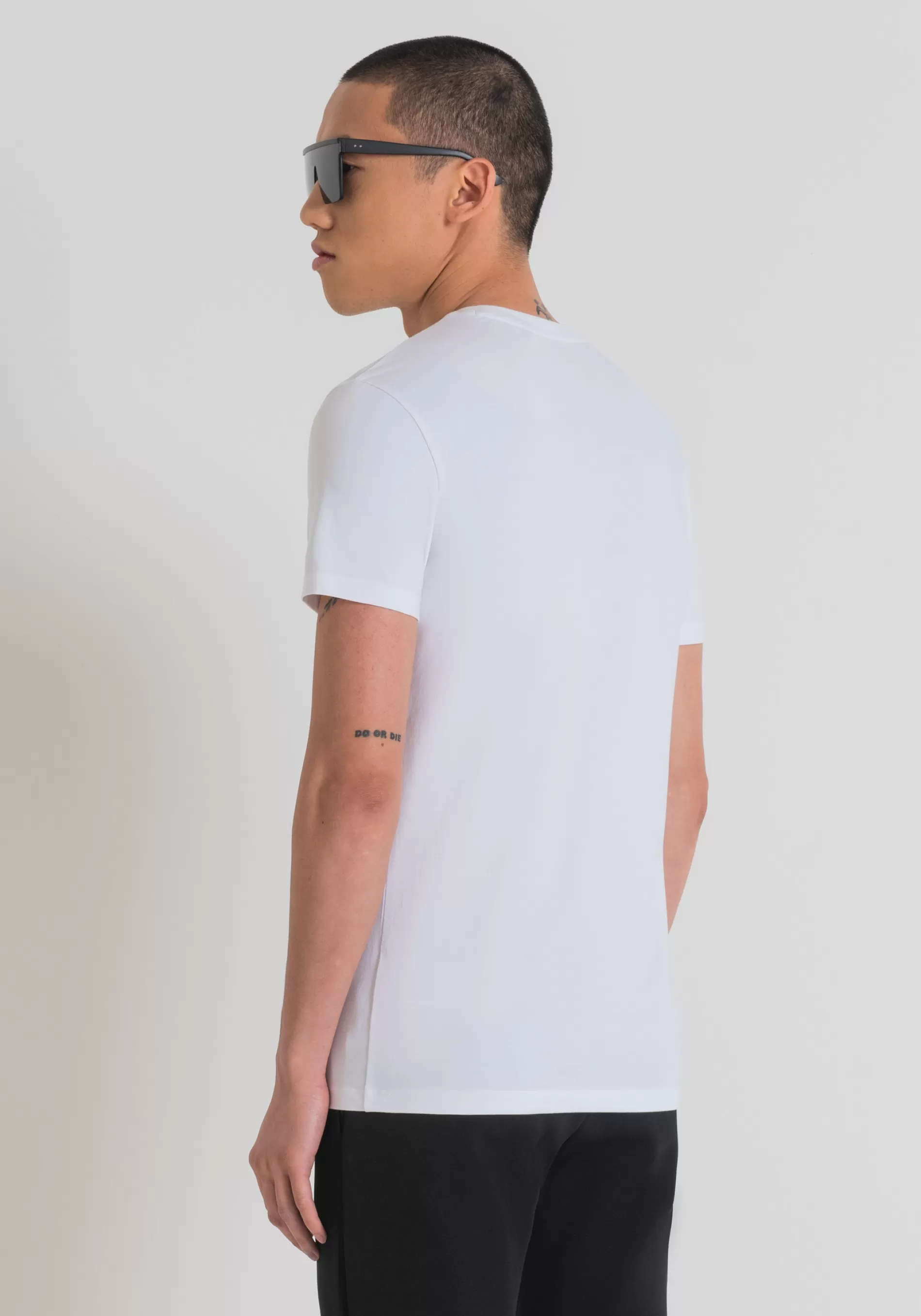 Hot SUPER SLIM FIT T-SHIRT IN STRETCH COTTON WITH RUBBERISED LOGO PRINT T-shirts and Polo